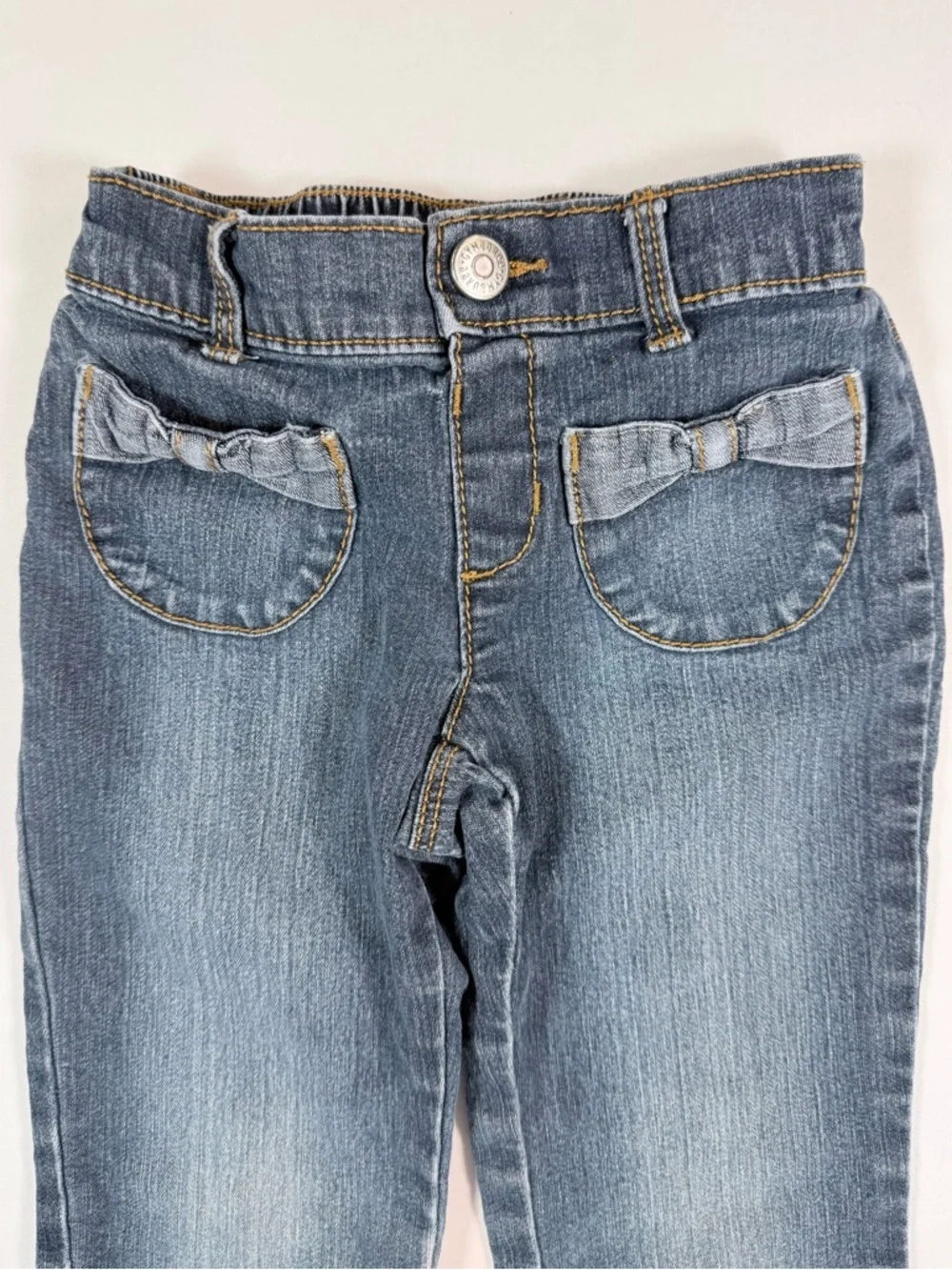 GYMBOREE Girls Bow Pocket Jeans 2T Denim Straight Leg‎ Cute Classic Cottagecore